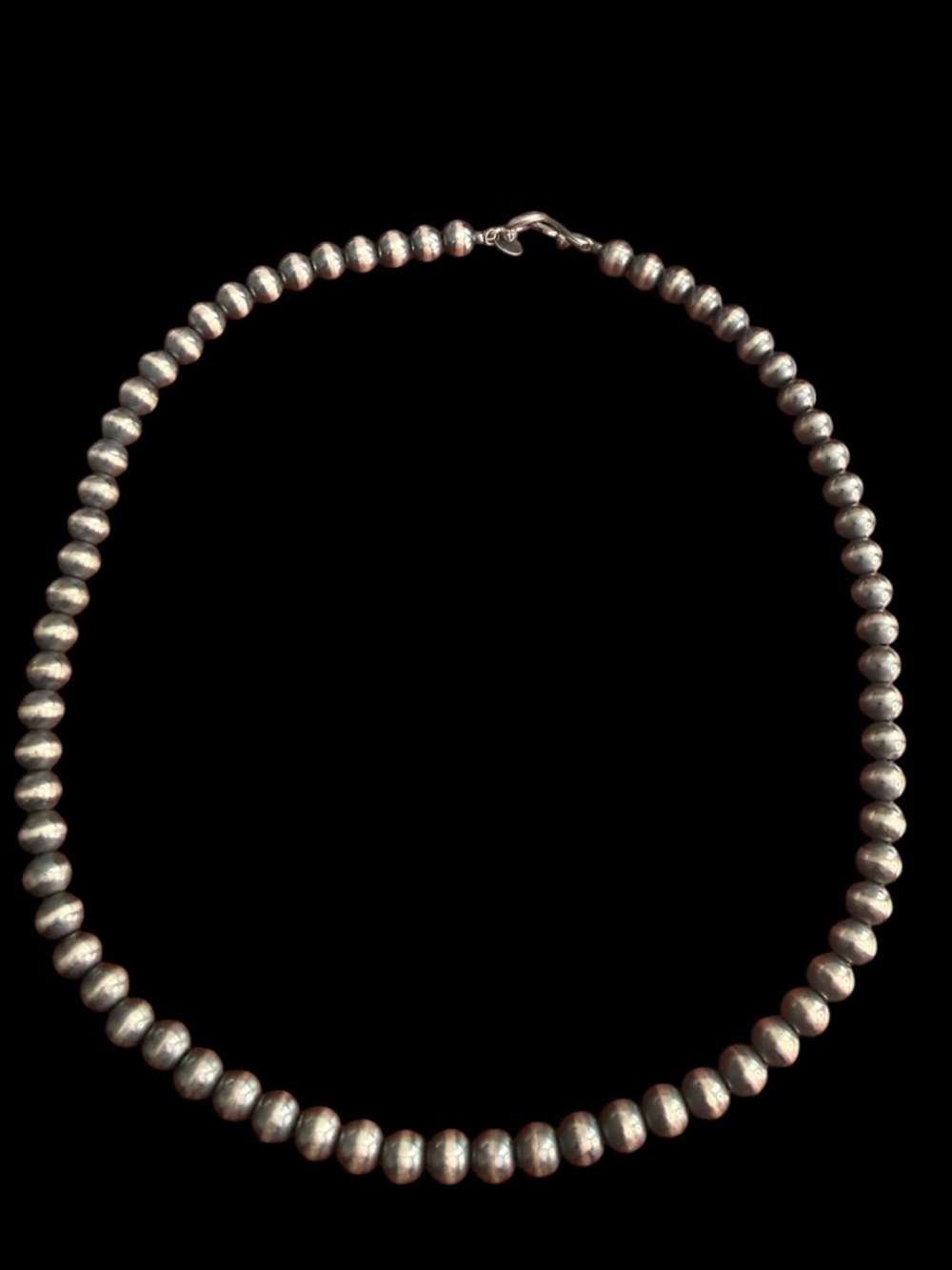 Sterling Silver Desert Navajo Pearl Bead Necklace 22" 33g 925 Hook